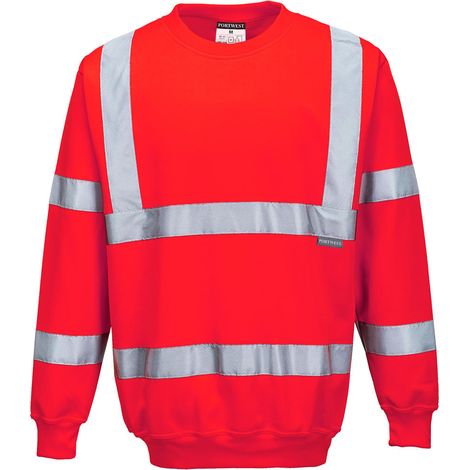 Hochsicht-Sweatshirt Farbe: Rot Größe M - Portwest
