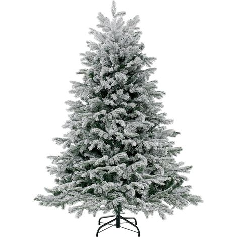 COSTWAY Albero di Natale Artificiale da 146/180 cm, Albero di Natale Pre-Illuminato con Cerniera con 688/1022 Punte di Rami PE PVC & 200/350 Luci LED Bianche Calde per Casa e Ufficio (146 cm) (1/5)