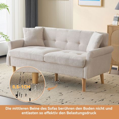 Modulares Sofa aus Chenille in Beige 162 x 74 x 77 cm HOMAIRE (1/5)