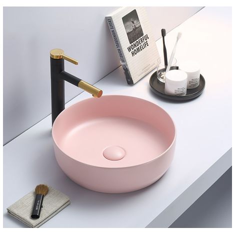 Swiss Aqua Technologies Set 39x39x12 cm lavabo freestanding senza troppopieno + scolapiatti Infinitio rosa opaco SetSATINF-rosa