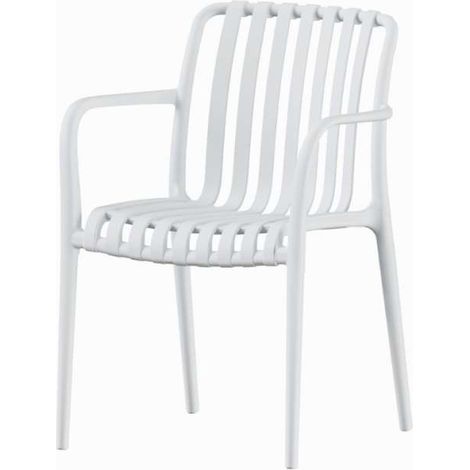 Domo Mea Sedia da giardino Breeze Bianca con braccioli in Polipropilene