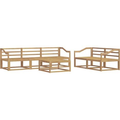 Conjunto de sofás de exterior 6 pcs Blanco vidaXL