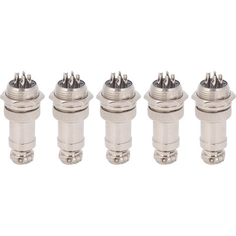 Connecteur Aviation 5 Pièces Mâle Femelle GX16 16mm 450V 5 Broches Prise Panneau Châssis Métallique pour Alimentation (1/5)