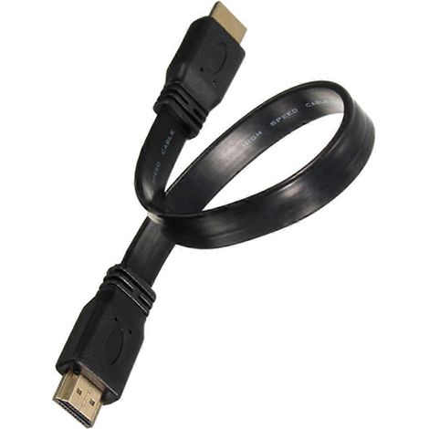 Câble plat court mâle-mâle Full HD pour audio, vidéo et TV HD (1/4)