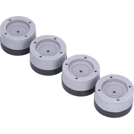 Lot de 4 patins anti-vibrations pour machine à laver, rehausseurs et réducteurs de bruit, gris, universels, 4 cm (1/5)