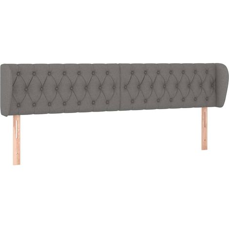 Maison Exclusive - Cabecero de tela gris oscuro 203x23x78/88 cm (1/5)