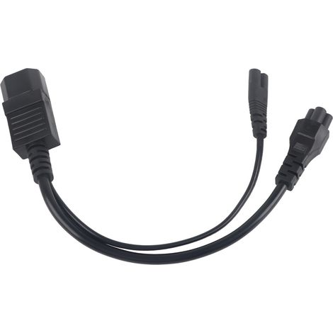 Câble d'extension étanche IEC320 C14 mâle vers C5/C7 femelle, 1 entrée 2 sorties, 10A 250V pour moniteurs LCD et périphériques (1/5)