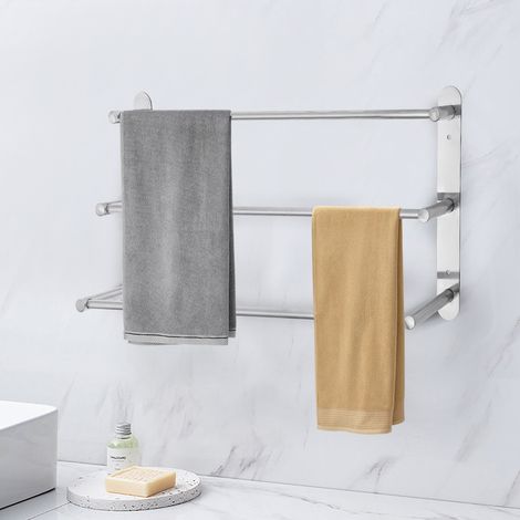 Bathroom 3 Towel Bars Towel Hanging Rod/Rail Wall Mount Stainless Steel Brushed Nickel (1/5)