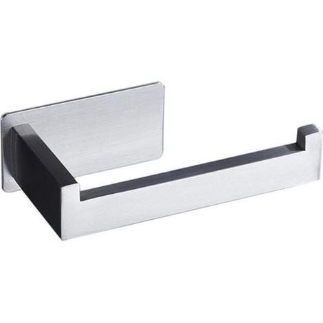 Porte-rouleau papier toilette sans perçage - Autocollant - Acier inoxydable - Bande adhésive 3M - Support mural WC - Porte-papier toilette salle de bain - Installation facile (1/4)