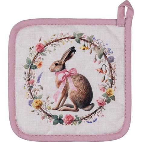 Manique de Cuisine en Coton Beige 20x20 cm Protège-Main Pratique et Durable - PANGIVO (1/5)