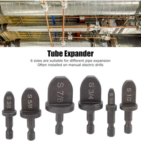 Extenseur de Tube, 6 Pièces Expandeur de Tube Portant L'ensemble D'outils D'emboutissage de Tuyaux en Cuivre à Poignée Hexagonale en Acier (1/5)