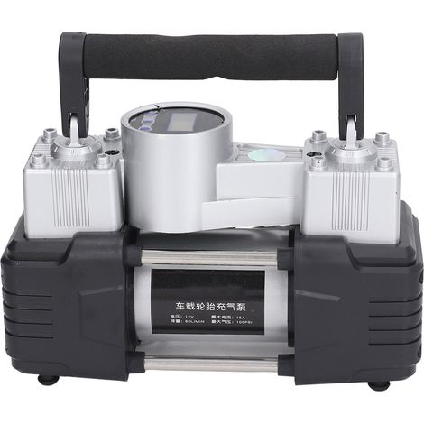 12V Doppelzylinder-Tragbarer Luftkompressor, Digitale Aufblaspumpe mit LED-Anzeige, 100PSI für Autos, Robustes und leichtes Werkzeug. (1/5)