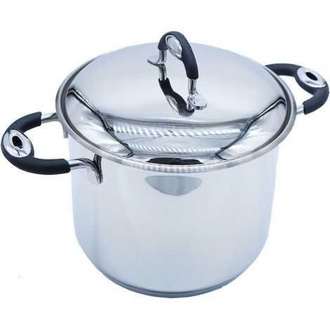 Pentola in Acciaio con Coperchio e Manici New Bavaria 16 cm