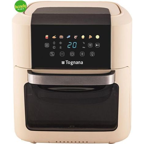 Tognana Porcellane Friggitrice ad Aria Calda 11 L 2000 W Beige e Nero