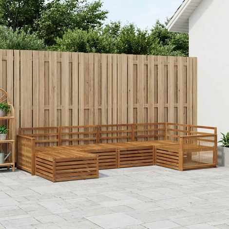 vidaXL Outdoor Sofa Set 6 pcs Natural (1/5)