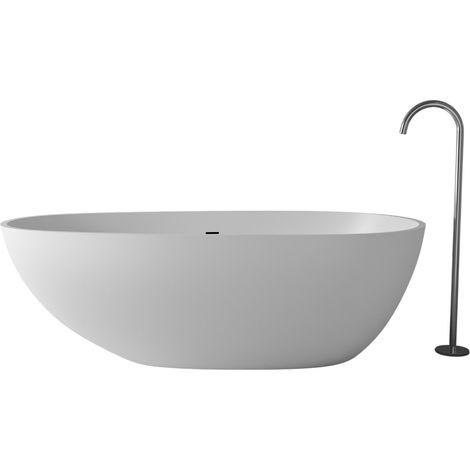 Vasca da bagno autoportante VELA STONE colata minerale white - 180 x 90 cm