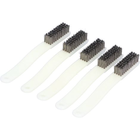 Lot de 5 brosses de nettoyage à poils en fil d'acier inoxydable pour l'entretien d'objets artisanaux en noyer antique (1/5)