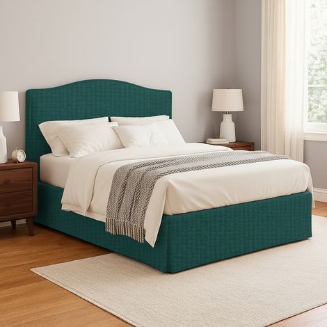 Cama Plaza y Media Blyth, Desenfundable, Hecho en Italia, Verde Petróleo (1/4)