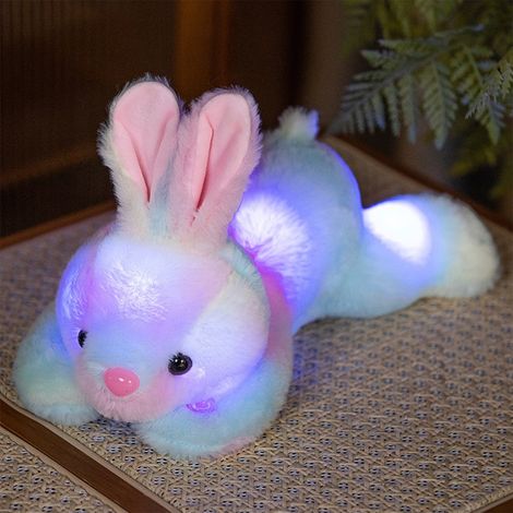Lapin En Peluche Avec Lumière Led - Matériau Velours - Fonctionne Sur 2 Piles AA - Jouet Réconfortant Pour Enfants - 1 Pièce (1/5)