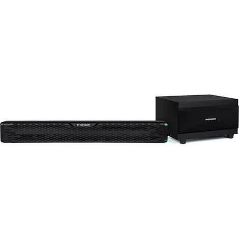 Thomson – Barre de son bluetooth avec caisson de basses filaire – Puissance 60W – Design compact pour petits espaces – Idéale pour films et jeux vidéo