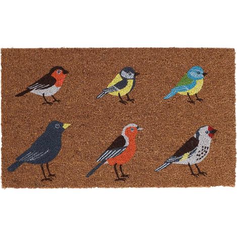 Esschert Desgin Türmatte 6 Vögel Braun & Bunt 75 x 45 cm - Kokos & PVC