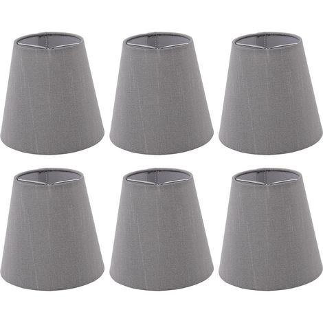 Abat-jour en tissu 6 pièces, bonne transmission lumineuse, ampoule bougie E14, cache-lampe classique pour chambre (1/5)