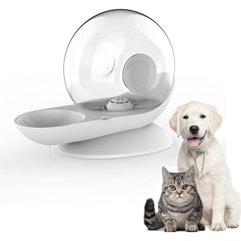 Fontaine à eau pour chats et chiens, 2,8L Fontaine à eau automatique pour animaux de compagnie avec filtre, abreuvoir, mangeoire automatique, grand volume (Gris, L) (1/5)