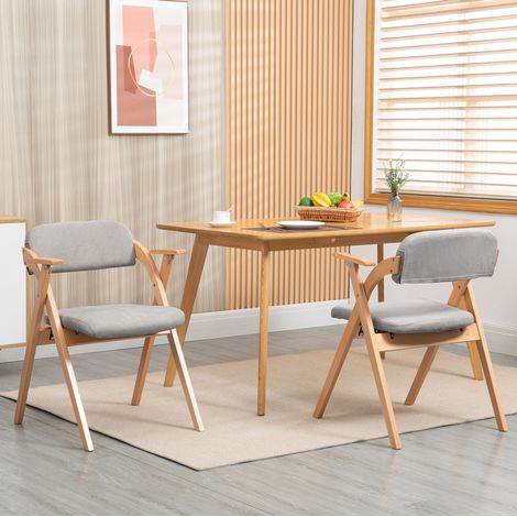 Stuhlset 46 x 47 x 45 cm in Grau, klappbar mit Armlehnen und gepolsterter Sitzfläche (1/5)