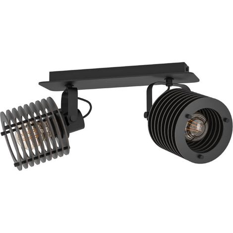 Spot Light Segovia Steel Schwarz E27 2x40W L: 33,5 cm H: 18,5 cm Dimmable (1/3)