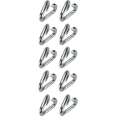 10x Maillon de sécurite 5mm fausse maille acier ouvert chaîne câble corde attache spirale
