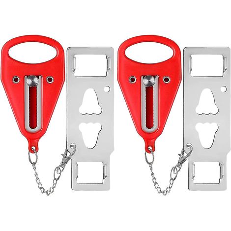 Lot de 2 verrous de porte portables robustes pour plus de sécurité dans les hôtels et appartements A (1/5)