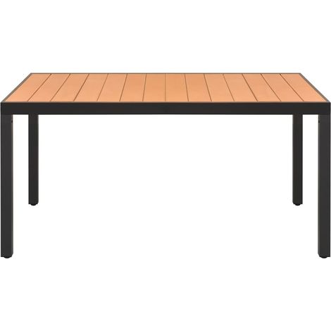Table de jardin  Table d'extérieur Marron 150 x 90 x 74 cm Aluminium et WPC (1/3)