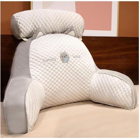 Coussin de lecture ergonomique – Oreiller de repos avec accoudoirs – Soutien lombaire en coton PP – Housse en soie glacée et velours cristal – Outhwaite
