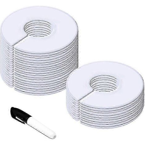 Filiyano-Lot de 30 séparateurs de penderie ronds blancs (diamètre extérieur 9 cm, diamètre intérieur 35 cm) (1/5)