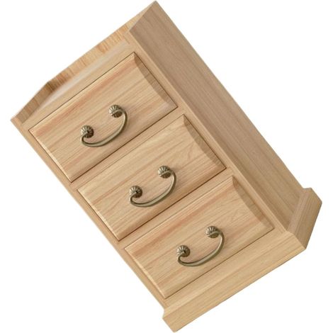 Organiseur de Bureau en Bois 3 Niveaux Tiroirs Boîte de Rangement Multifonction 14X95X225 CM Organiseur de Fournitures de Bureau et Accessoires pour Maison (1/5)