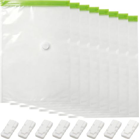 CCYKXA Set mit 8 Vakuum-Reisebeuteln, Vakuum-Aufbewahrungsbeuteln für Kleidung, 60 x 40 cm Vakuum-Aufbewahrungsbeutel, platzsparende Kompressionsbeutel für Kleidung (1/5)
