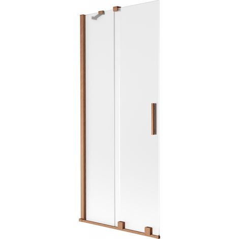 Paroi de baignoire coulissante à 2 volets Mexen Velar 80 x 150 cm, givre, cuivre brossé - 896-080-000-31-65 (1/2)