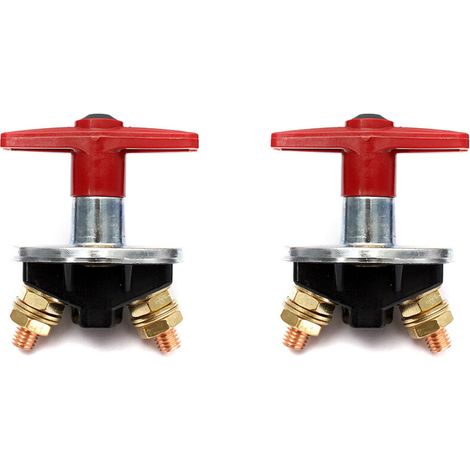 2 Pack 200 Amp Fixed Key Battery Isolator Kill Switch Cut Off Electrical Switch 12V/24V Heavy Duty Electrical Switch