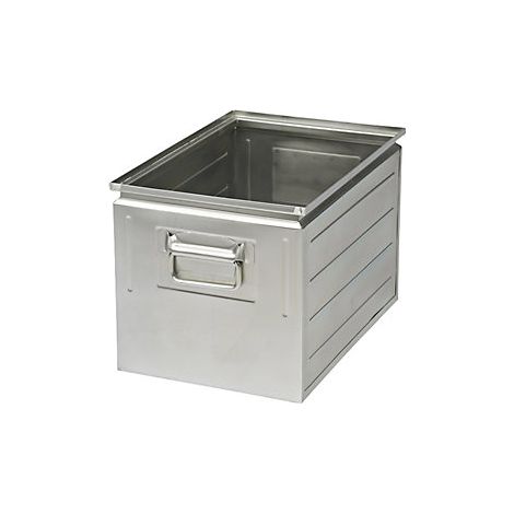 Caja apilable de chapa de acero  capacidad aprox 35 l 