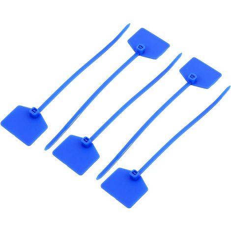 10 bridas de nailon autoblocantes de 3×120 mm, etiqueta azul para cables, conectores para marcar cables.