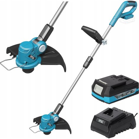 Kit de débroussailleuse électrique, avec batterie 2,0 Ah 18 V et chargeur, diamètre de coupe 30 cm, 8800 tr/min, léger et ergonomique, poids : 1,9 kg, tube télescopique et poignée réglable (1/5)