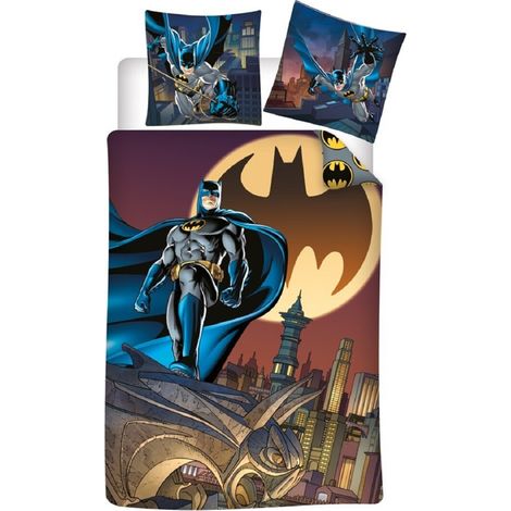 Batman Bettwäsche-Set aus Poly-Baumwolle Decke & Kissenbezug 140x200 + 65x65 cm