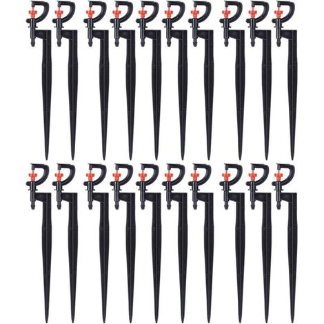 Arroseur d'arrosage, 20 pièces, Micro - arroseur Rotatif à 360 degrés de Type G, pour l'irrigation de la pelouse de Serre de Jardin avec Tuyau d'irrigation 4/7 (1/4)