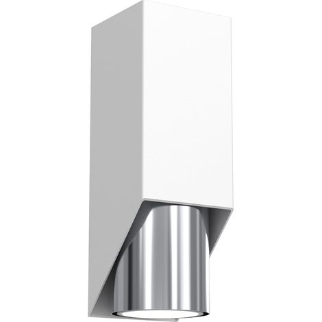 Applique murale tube blanc/chrome Wall GU10 Luminex