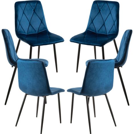 Packs Sillas Comedor - Pack 6 Sillas Lyke Terciopelo - Azul (1/5)