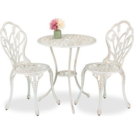 Conjunto de bistró floral de 3 piezas: mesa y sillas para patio