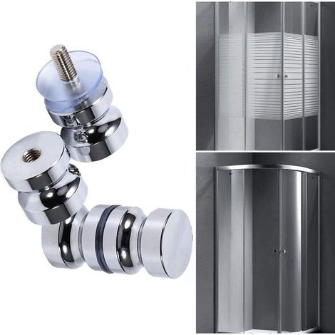 coppie di pomelli in acciaio inox per porte scorrevoli della doccia, con viti incluse, ideali per box doccia in vetro spesso, cucine o hotel. (1/4)