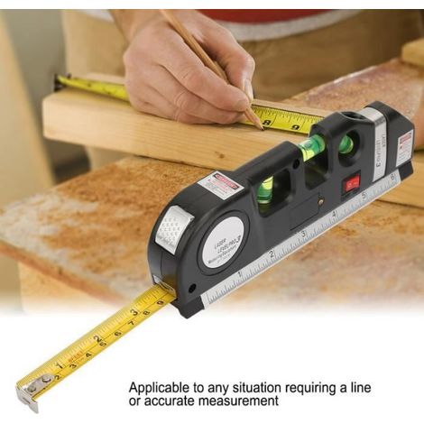 Ruban À Mesurer - Niveau À Bulles Triple - Règle De Mesure Verticale 0-15 Cm - 6 Pouces - Pour Travaux De Précision (1/4)