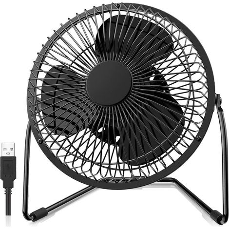 Mini USB Fan. Portable Fan / Table Fan. 360 Degree Rotation. Personal Fan with Metal Bracket. for Office / Home / Travel / Outdoor. black (1/4)