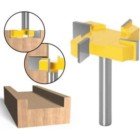 [JAMAIS UTILISÉ] Fraise à raboter 8mm Tige Routeur Bit, Fraise à aplatir, Fraise à plaque, Fraise à bois pour défonceuse, T Forme Routeur, pour le travail du bois en surface (1/4)